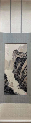 A Chinese Painting Scroll, He Tianjian Mark