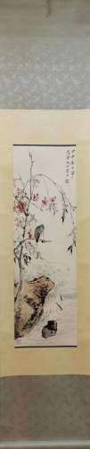 A Chinese Flower and Bird Painting Scroll, Tang Yun Mark