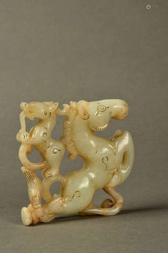 A Chinese Carved Hetian Jade Ornament