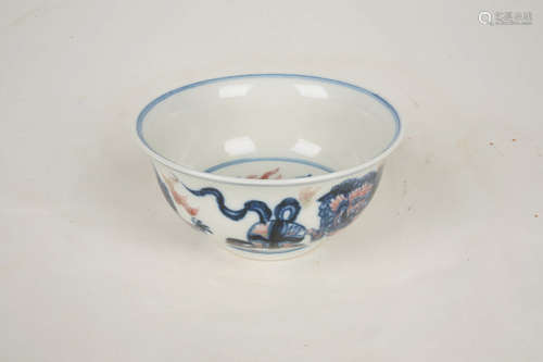 A Chinese Blue and White Floral Porcelain Bowl 