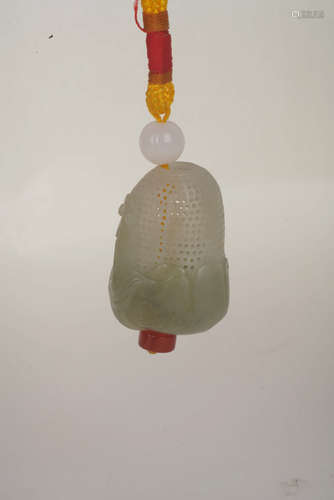 A Chinese Carved Hetian Jade Pendant