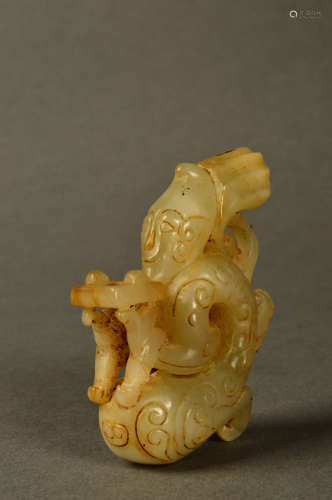 A Chinese Carved Hetian Jade Ornament