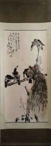 A Chinese Painting Scroll, Gao Jianfu Mark