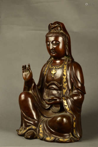 A Chinese Gilt-Bronze Figure of Avalokitesvara