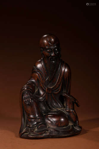 A Chinese Eaglewood Carved Figure Statue