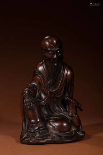 A Chinese Eaglewood Carved Figure Statue