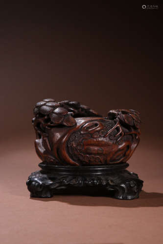 A Chinese Bamboo carved Water Pot