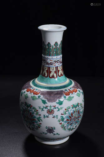 A Chinese Doucai Floral Porcelain Vase