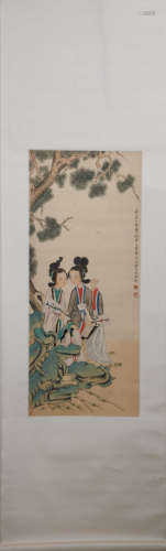 A Chinese Figure Painting, Gai Qi Mark