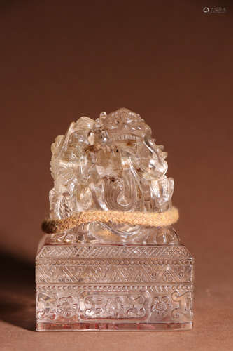 A Chinese Dragon Pattern Crystal Seal