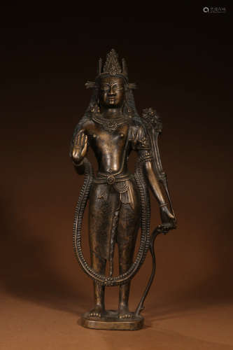 A Chinese Red Copper Statue of  Bodhisattva