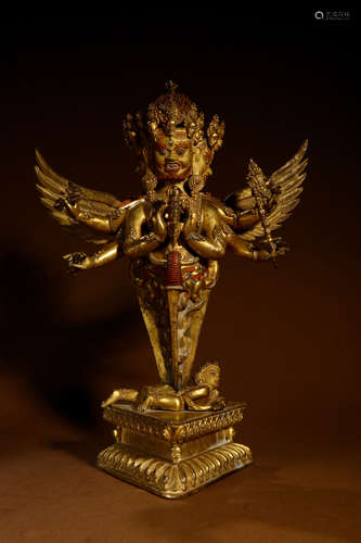 A Chinese Gild Copper Statue of Vajrakila