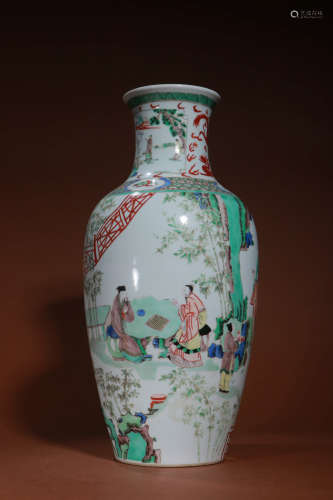 A Chinese Multi Colored Figure Painted Porcelain Vase