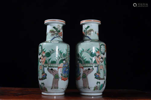 A Chinese Gucai Figure Painted Porcelain Vase