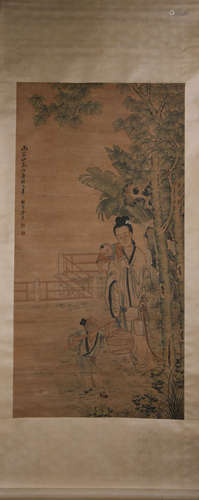 A Chinese Figure Painting, Yu Ji Mark