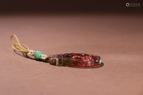 A Chinese Tourmaline Carved Pendant