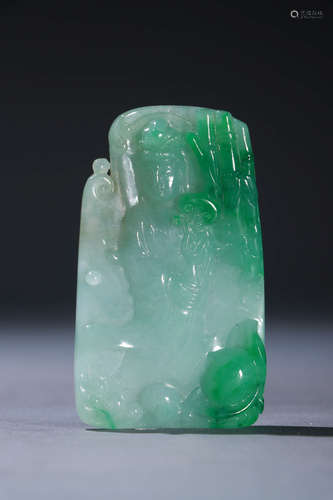 A Chinese Jadeite Guanyin Pendant