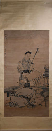 A Chinese Figure Painting, Jiang Xun Mark