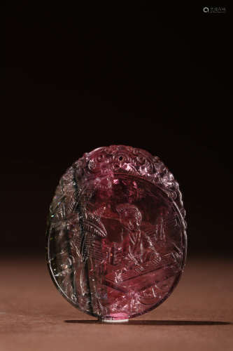 A Chinese Tourmaline Carved Pendant