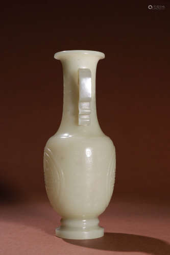A Chinese Hetian Jade Carved Vase