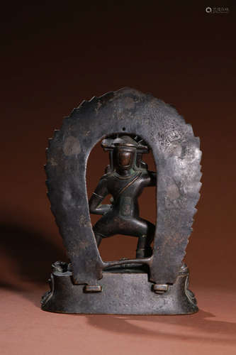 A Chinese Red Copper Statue of Vajra hand protector