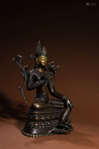 A Chinese Red Copper Statue of Ladakh