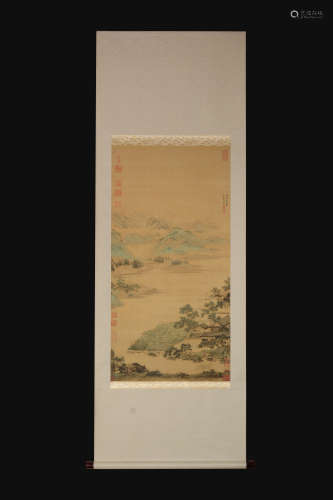 A Chinese Landscape Painting, Qiu Ying Mark