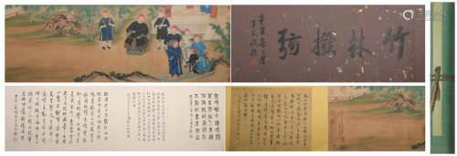 Qing dynasty Zhang weibang's figure hand scroll