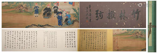 Qing dynasty Zhang weibang's figure hand scroll