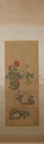 Qing dynasty Ma quan's flower painting