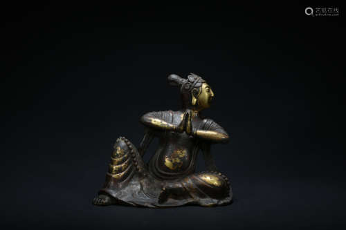 Qing dynasty gilt bronze statue of Gwan yin