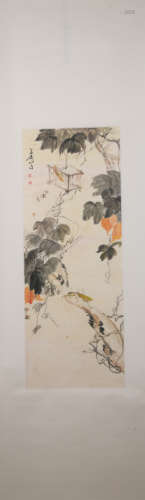 Modern Wang xuetao's flower and bird painting