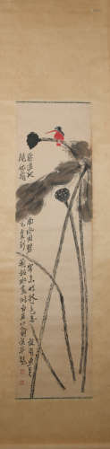 Modern Qi baishi's lotus painting