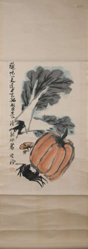 Modern Li kuchan's melons and fruit painting