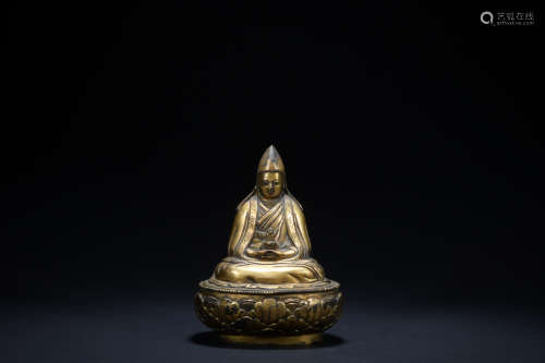 Qing dynasty gilt bronze statue of Tsongkhapa