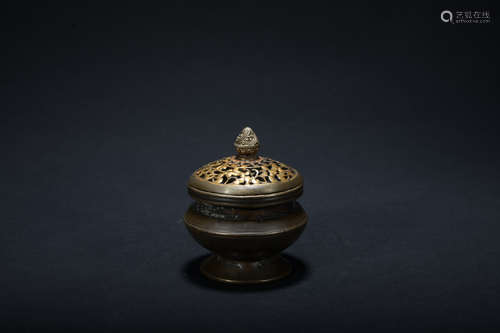 Qing dynasty gilt bronze incense burner