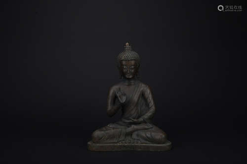 Qing dynasty bronze statue of shakyamuni