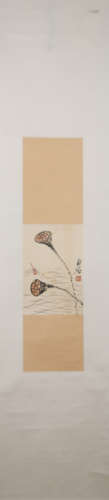 Modern Qi baishi's lotus root painting