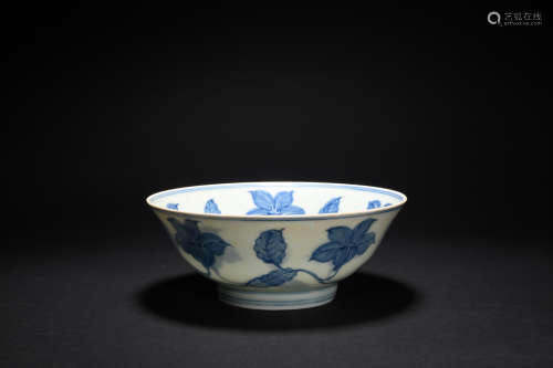 Ming dynasty blue and white flower bowl