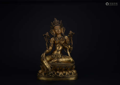 Qing dynasty gilt bronze statue of Drolma