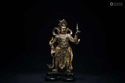 Qing dynasty gilt bronze statue of Great Brahma King