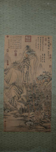 Yuan dynasty Ke jiusi's landscape painting
