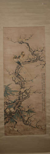 Ming dynasty Zhou zhimian's flower and bird painting