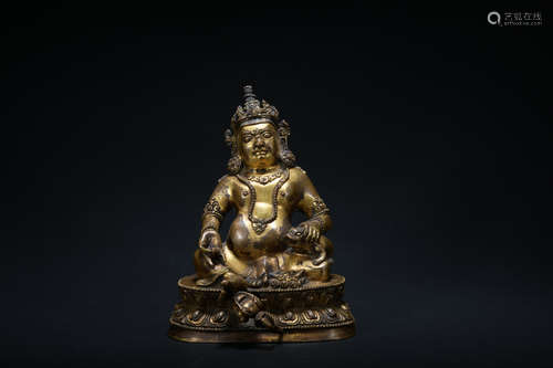 Qing dynasty gilt bronze statue of Mammon