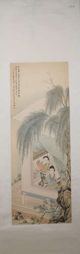 Qing dynasty Wu jiayou's figure painting