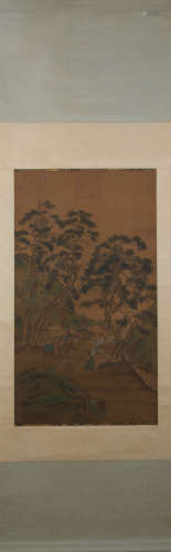 Song dynasty Liu songnian's figure painting