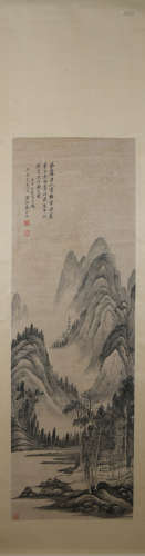 Qing dynasty Qing zuyong's landscape painting