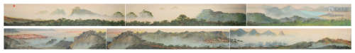 Modern Wu guanzhong's landscape hand scroll