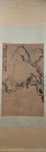 Qing dynasty Li shan's flower and bird painting