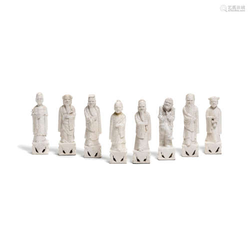 A set of crackle glazed porcelain figures of the 'Eight Daoist Immortals
